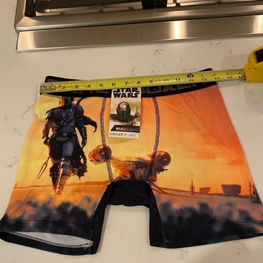 CRAZY BOXER The Mandalorian Sunset Boxer Brief Underwear sz Medium Orange Yellow